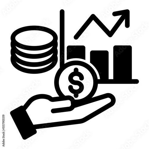 Business Analytics and Statistics Report Icon from Financial Services Collection (Mixed style)