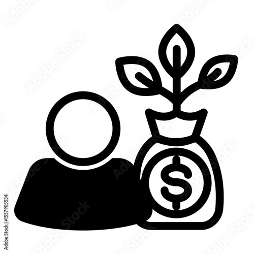 Investor Founder and Venture Capital Icon from Financial Services Collection (Mixed style)