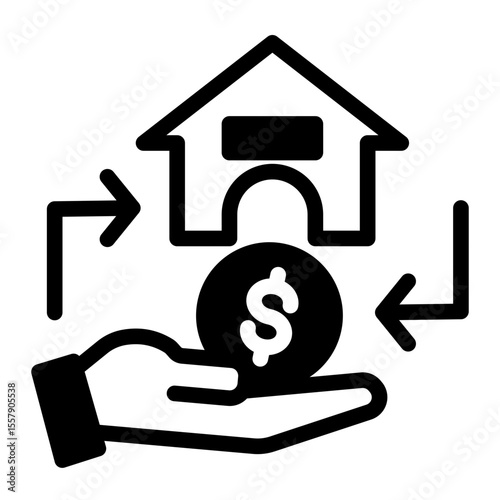Real Estate Mortgage Loan Icon from Financial Services Collection (Mixed style)