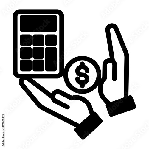 Expense Calculation and Budget Planning Icon from Financial Services Collection (Mixed style)