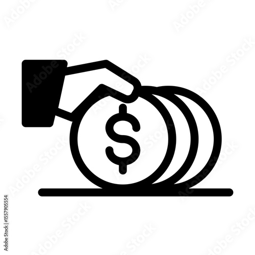 Cash Donation and Money Giving Icon from Financial Services Collection (Mixed style)
