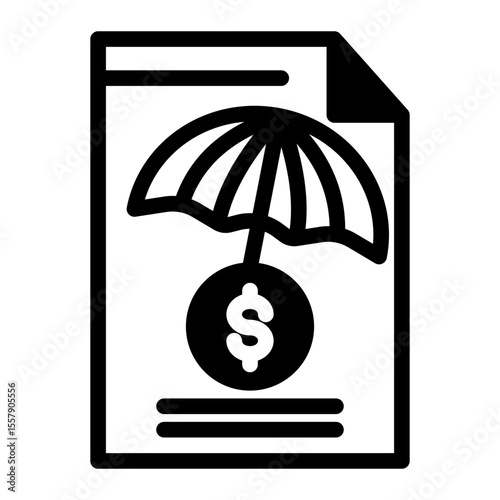 Insurance Coverage and Protection Policy Icon from Financial Services Collection (Mixed style)