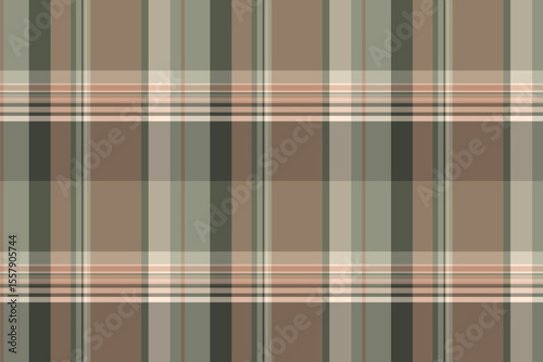 Earthy plaid pattern. Calming, neutral tones create a versatile backdrop. Ideal for textiles, fashion design, or elegant website design. Seamless.