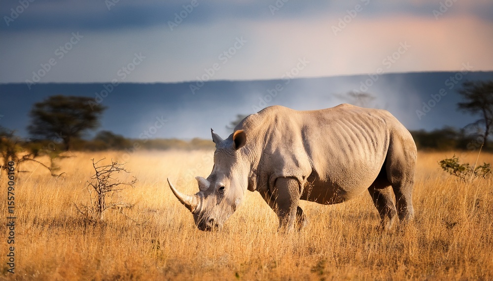 Obraz premium white rhinoceros in the nature habitat kenya africa