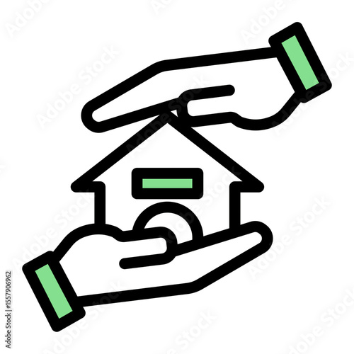 Real Estate Property Investment Icon from Financial Services Collection (Outline Color Lineal style)