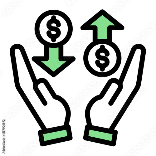 Credit Union Membership and Finance Icon from Financial Services Collection (Outline Color Lineal style)