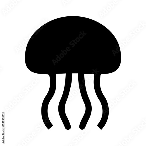 jellyfish ocean glyph icon