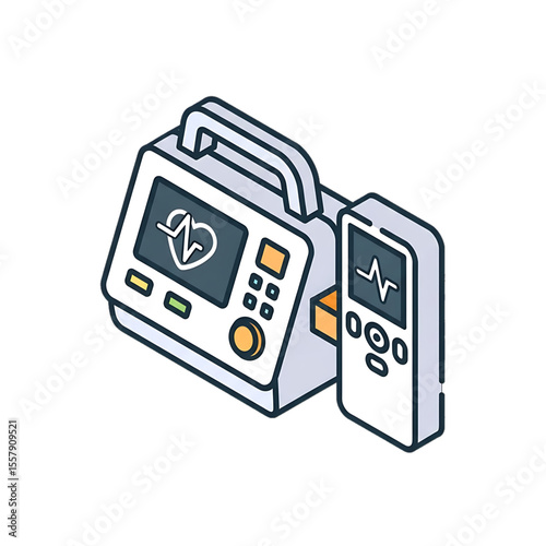 Heart monitor device showing vital signs in real time.