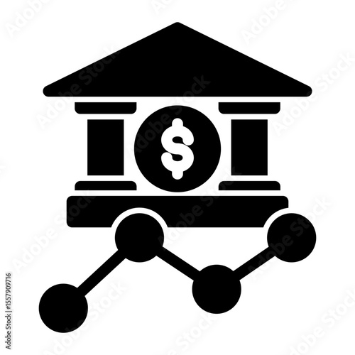Banking Growth and Savings Investment Icon from Financial Services Collection (Solid Lineal style)