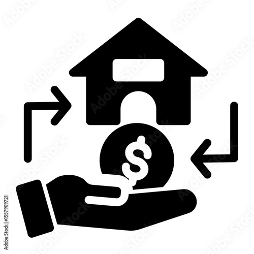 Real Estate Mortgage Loan Icon from Financial Services Collection (Solid Lineal style)