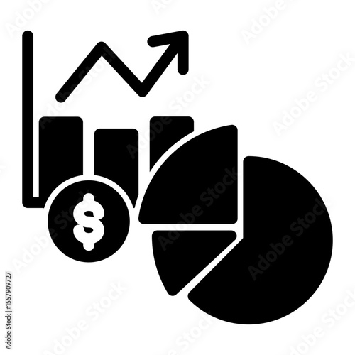 Financial Statistics and Growth Analytics Icon from Financial Services Collection (Solid Lineal style)