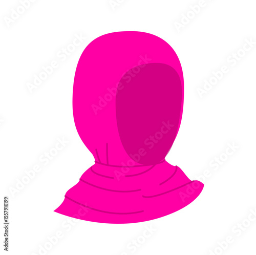 Hijab Hat Scarf. Muslim Head Fashion accessory cap clothing technical illustration. Vector headgear for Men, women, unisex style, flat template CAD mockup sketch outline isolated
