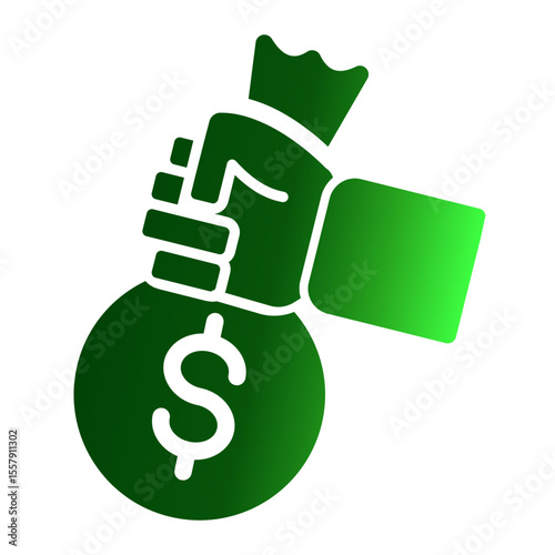 Secured Cash Loan and Money Lending Icon from Financial Services Collection (Solid Gradient style)