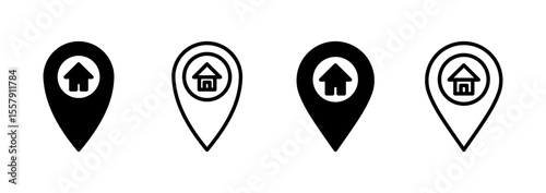 Address icon logo design. home location sign and symbol. pinpoint