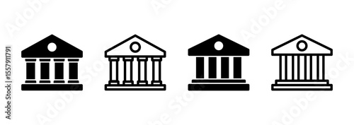 Bank icon logo design. Bank sign and symbol, museum, university