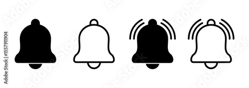 Bell icon logo design. Notification sign and symbol for web site design