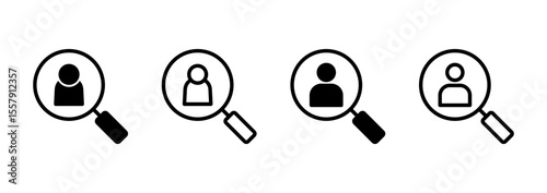 Hiring icon logo design. Search job vacancy sign and symbol. Human resources concept. Recruitment