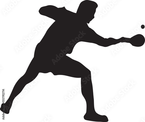 Silhouette Male Table Tennis Player