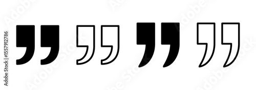 Quote icon logo design. Quotation mark sign and symbol