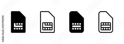 Sim card icon logo design. dual sim card sign and symbol