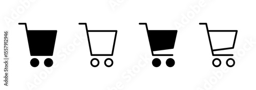 Shopping icon logo design. Shopping cart sign and symbol. Trolley icon