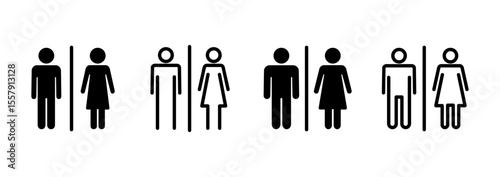 Toilet icon logo design. Girls and boys restrooms sign and symbol. bathroom sign. wc, lavatory