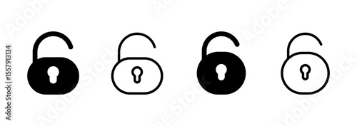 Unlock icon logo design. Unlock sign and symbol. unlocked padlock icon