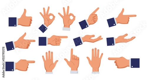 Collection of Hand Gestures Diverse Poses and Symbols for Design