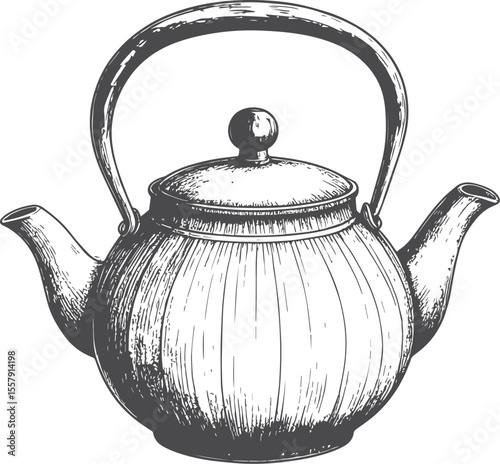teapot on black