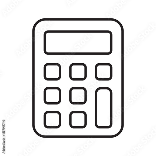 Simple Line Art Calculator Icon  Perfect for Math, Finance, and Business Designs