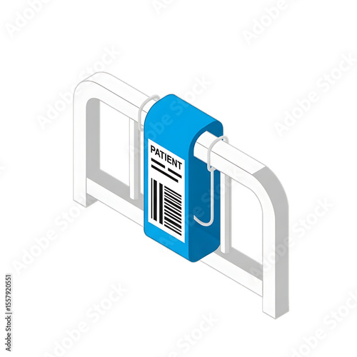 Electronic patient ID scanner gate in hospital.