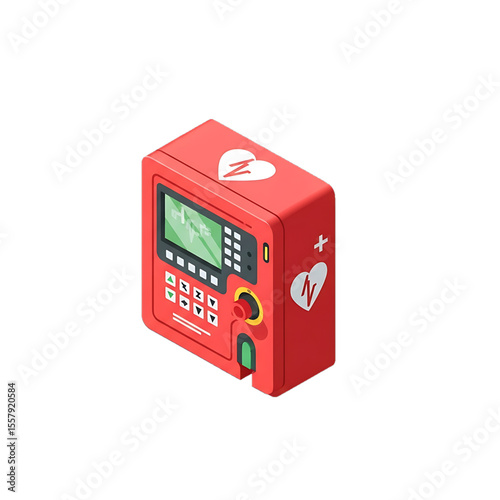 Emergency defibrillator device for resuscitation.