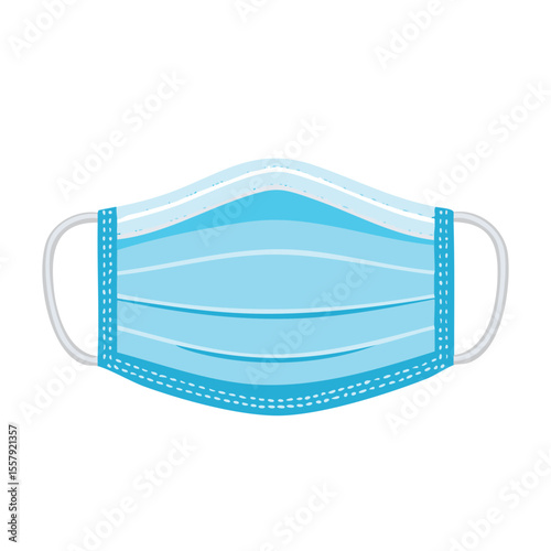 A blue face mask ready for use. It is a symbol of protection and safety