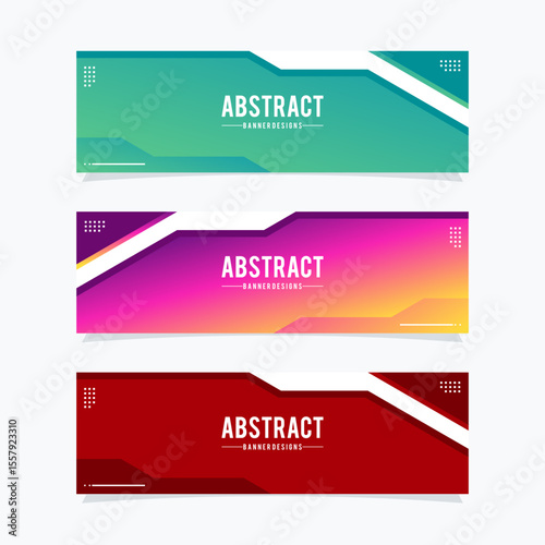 Modern web banners template. Universal design for advertising business