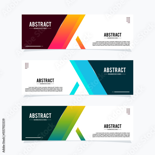 Modern web banners template. Universal design for advertising business