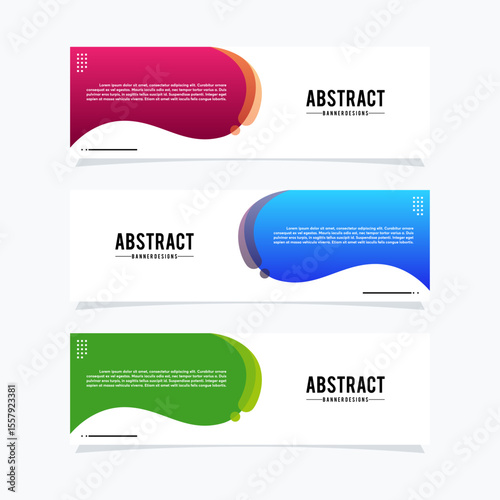 Modern Liquid web banners template. Universal design for advertising business