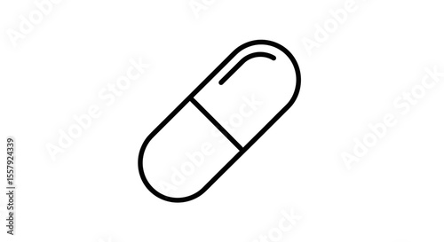 Outline capsule pill medication pharmaceutical drug supplement health care remedy treatment icon vector image vector