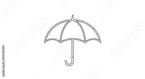 Umbrella vector icon illustration design, rain protection symbol, weather forecast element, outline art vector