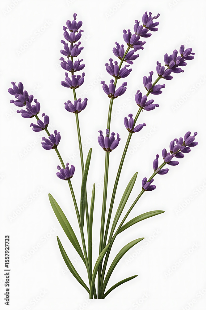 Naklejka premium Purple lavender sprigs, delicate and fragrant. 