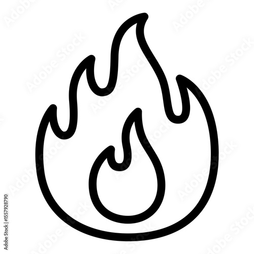 Fire icon. Vector line icon