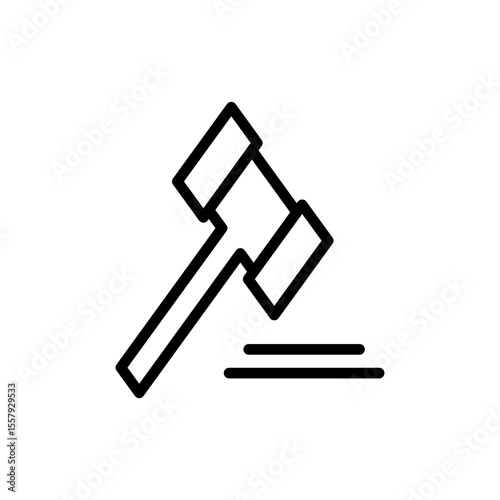 Gavel icon symbol for apps and websites. judge gavel sign and symbol. law icon. auction hammer