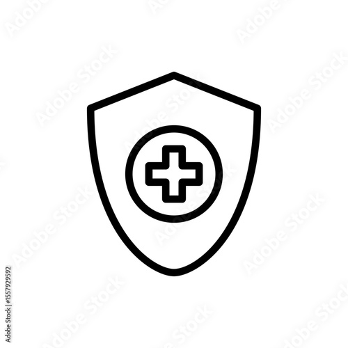 Health insurance icon symbol for apps and websites. Insurance health document sign and symbol