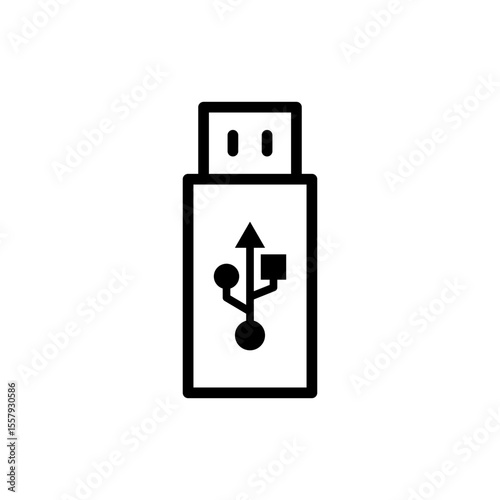 Usb icon symbol for apps and websites. usb charging. Flash disk sign and symbol. flash drive sign.
