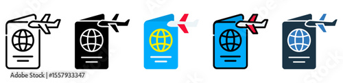 Passport icon multiple style 