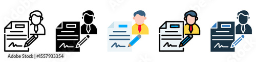 Employment Contract icon multiple style 