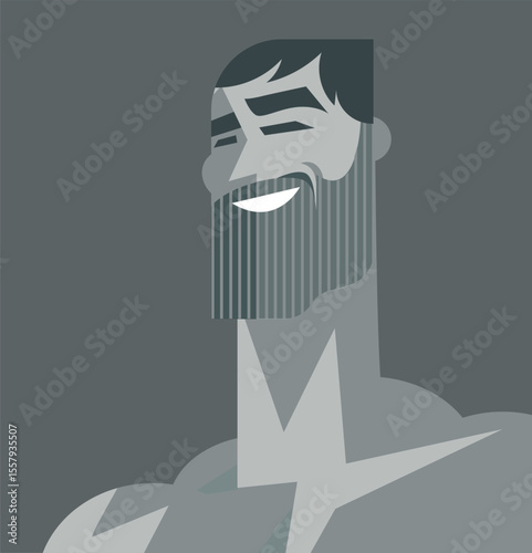 greyscale handsome confident muscular man