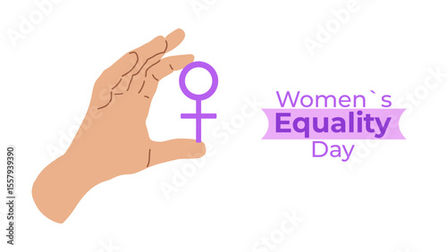 Womens Equality Day USA on August 26. Banner Design Poster Web Page Postcard. Vector Illustration.