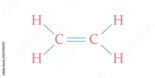 Ethylene Molecule Diagram. Molecule Ethene.