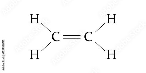 Ethylene Molecule Diagram. Molecule Ethene.