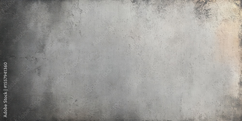 Fototapeta premium Old weathered gray concrete wall with rough texture and patches of discoloration and stains